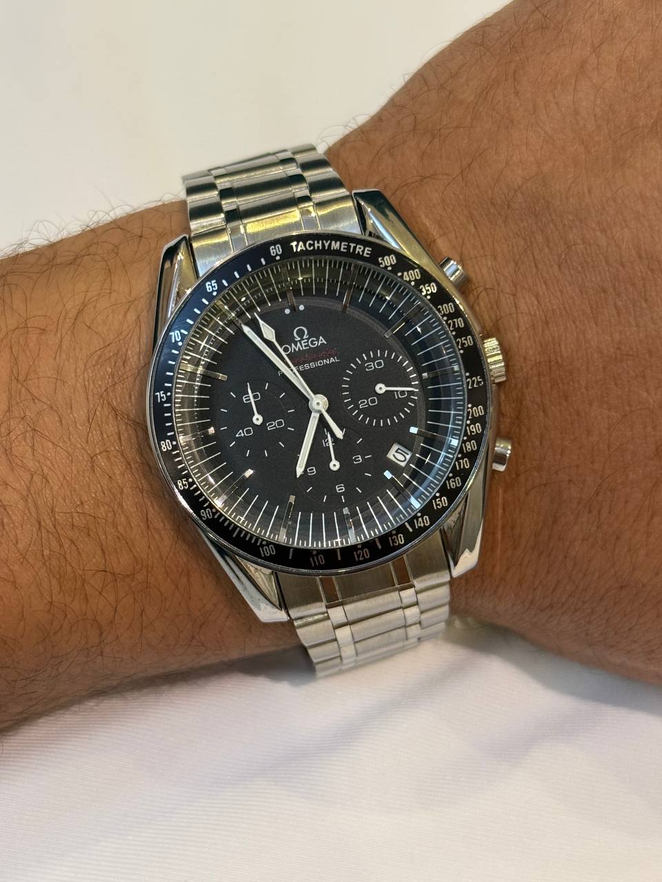 Omega–Black Silver Steel