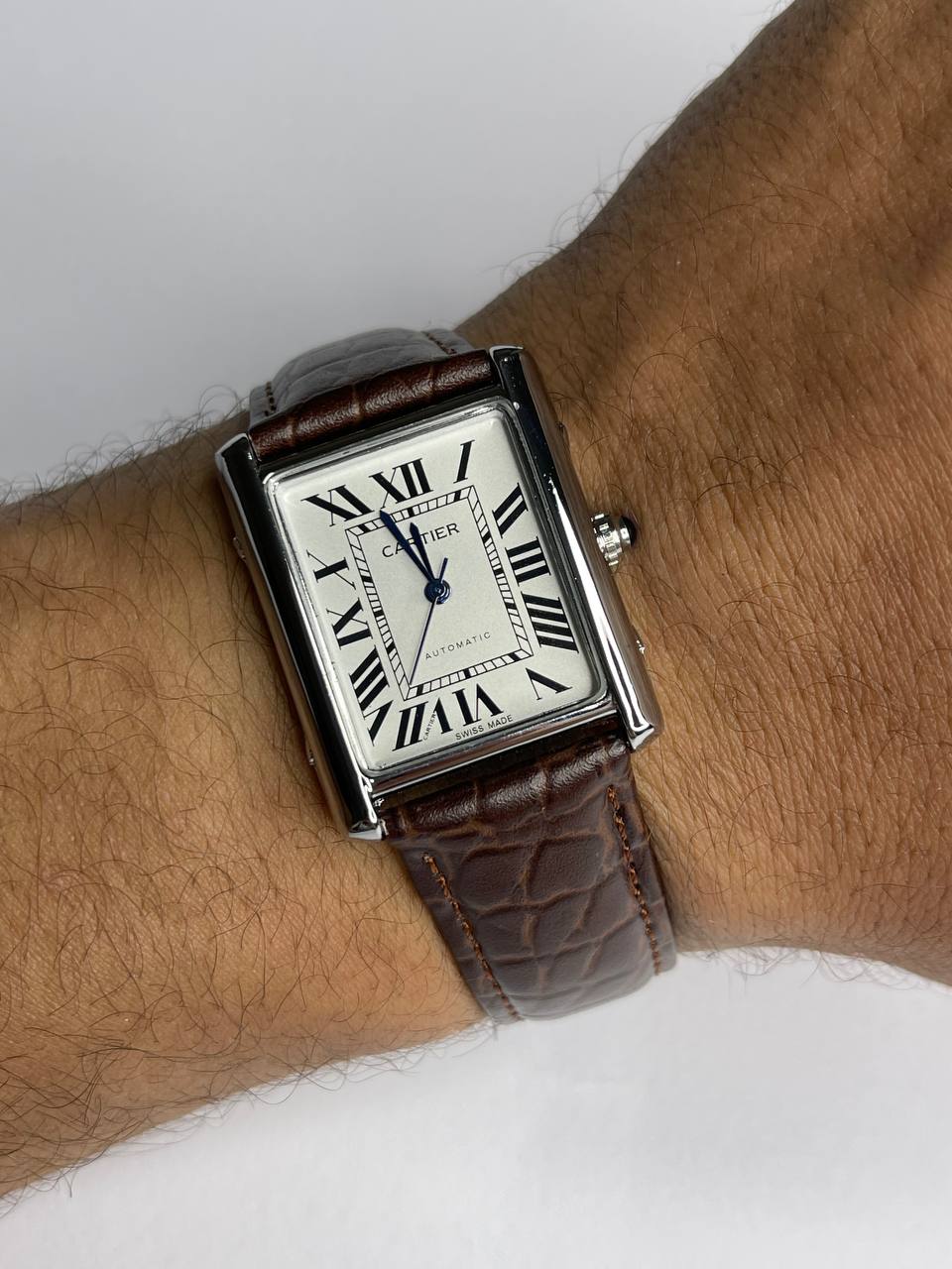 Cartier Tank Must – Brown Leather Strap White Dial