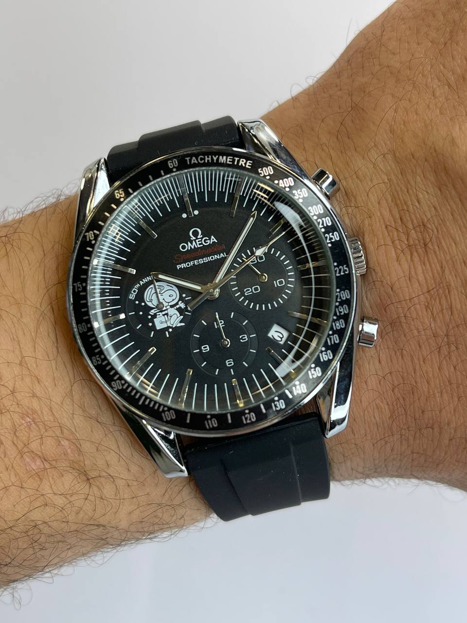 Omega – Black Rubber Strap