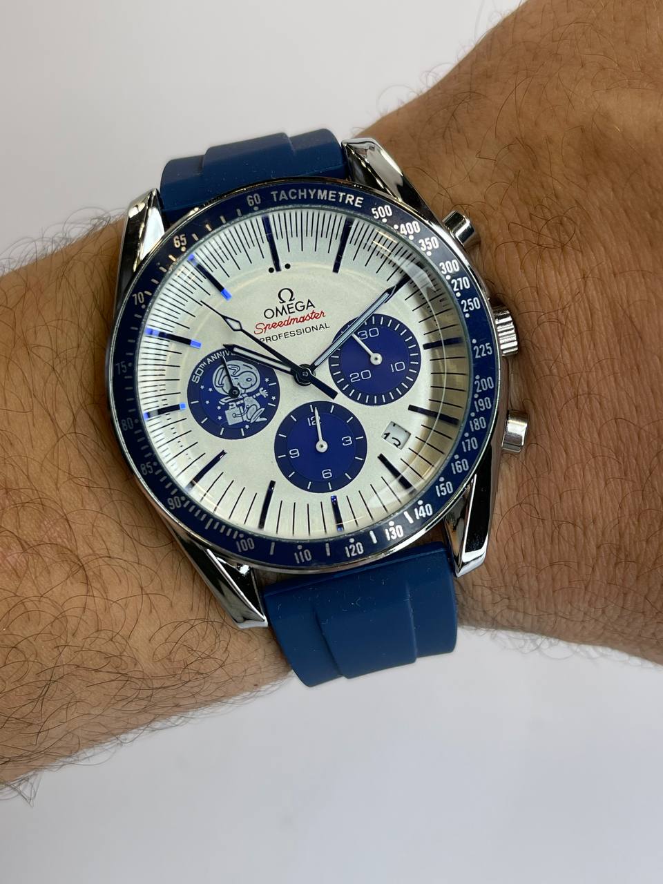 Omega – Blue Rubber Strap