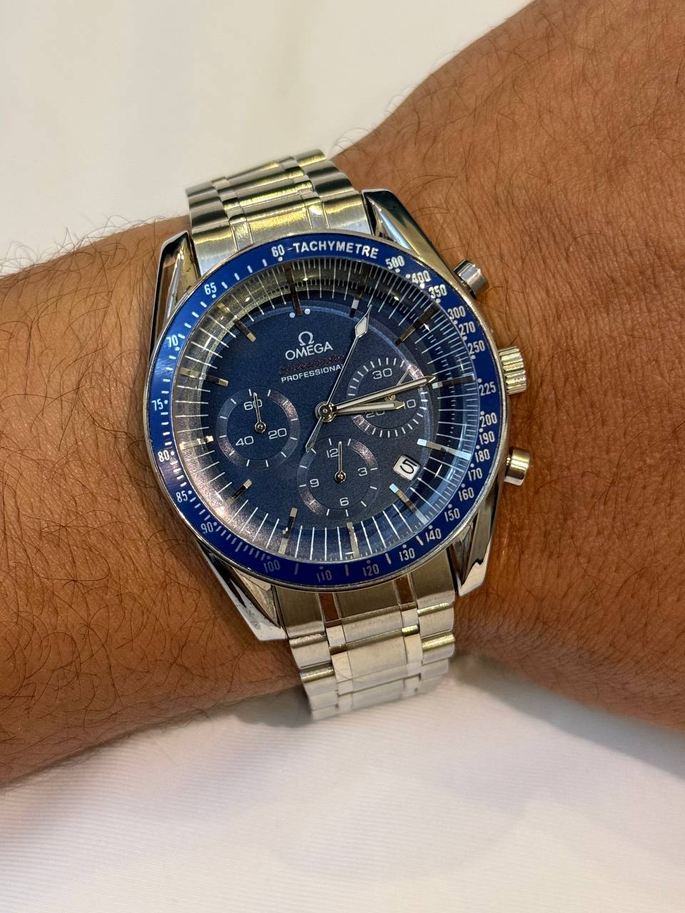 Omega–Blue Silver Steel