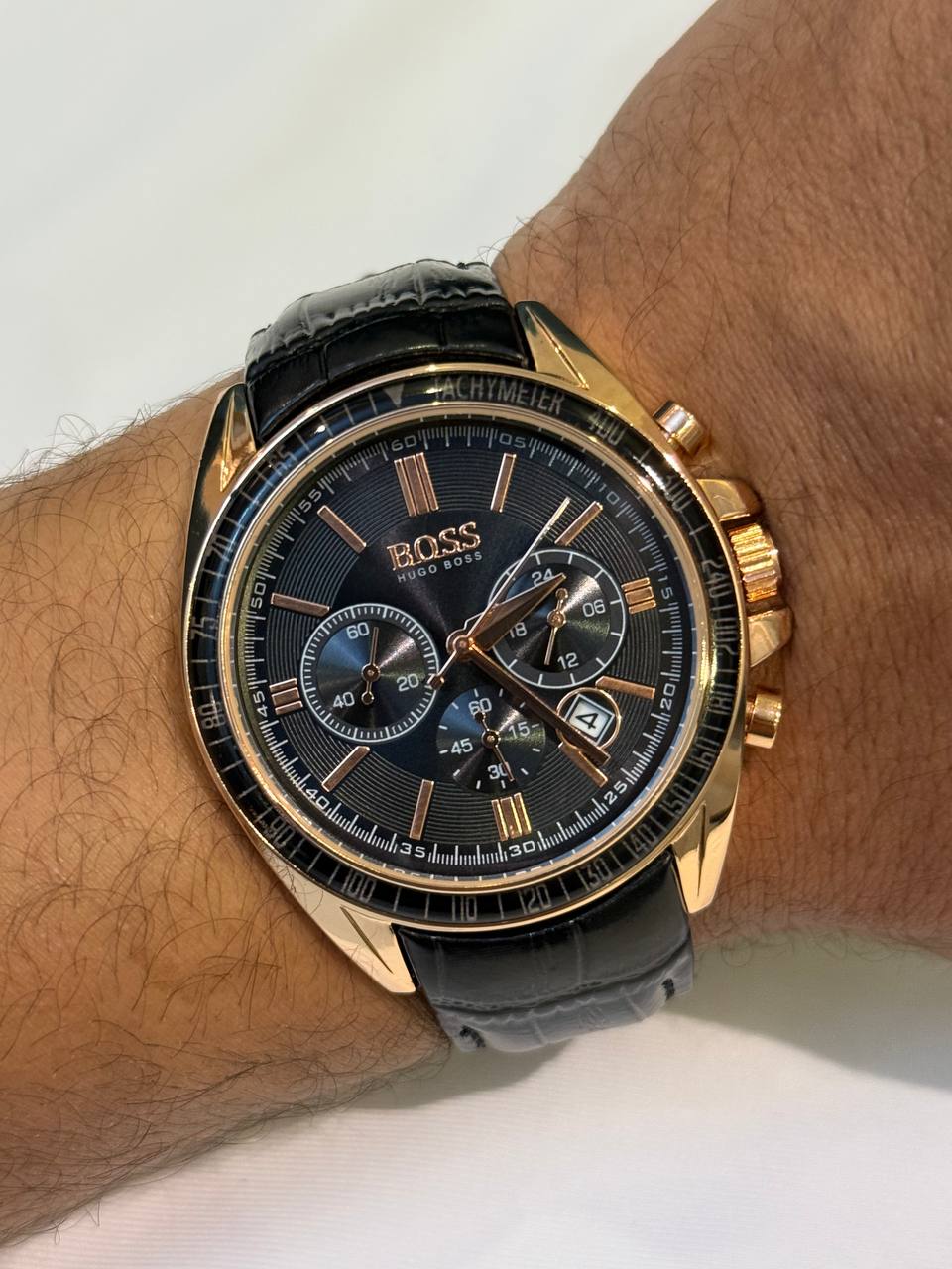 BOSS–Brown Leather Strap Rose Gold Case Brown Dial (Copy)